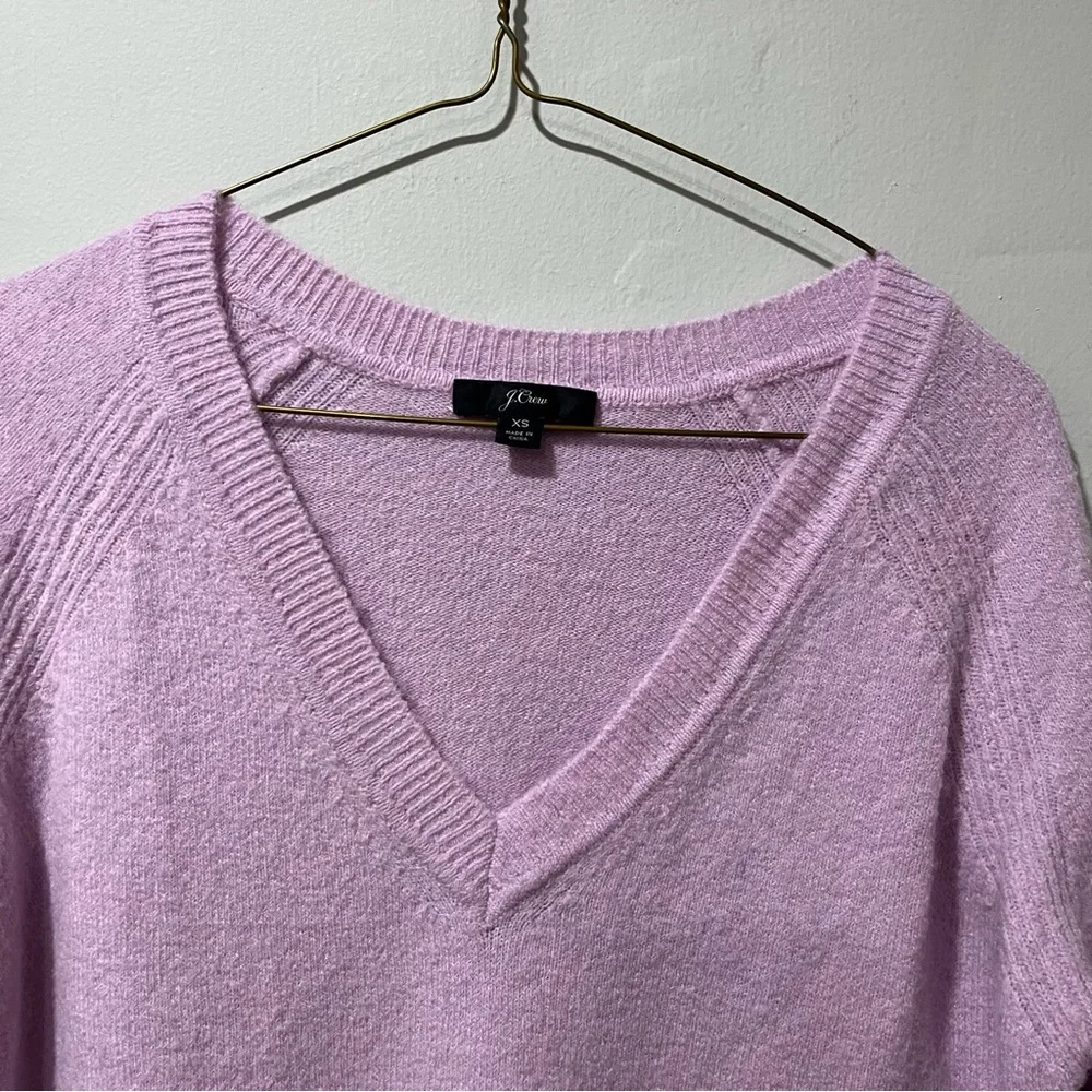 J. Crew Merino V-Neck‎ Tunic Long Sleeve Sweater Lilac XS Light Weight